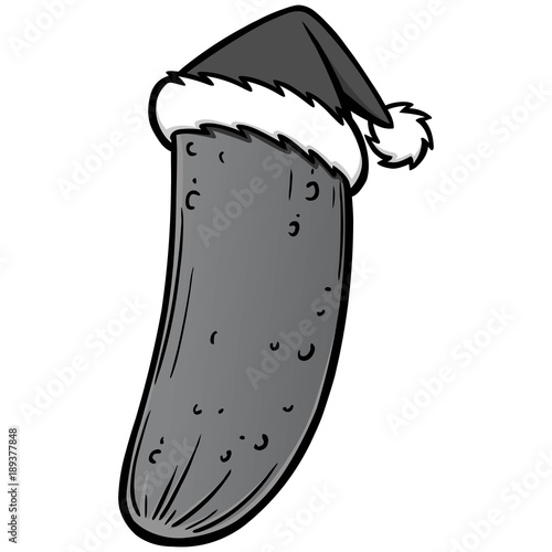 Christmas Pickle Illustration - A vector cartoon illustration of a Christmas Pickle.