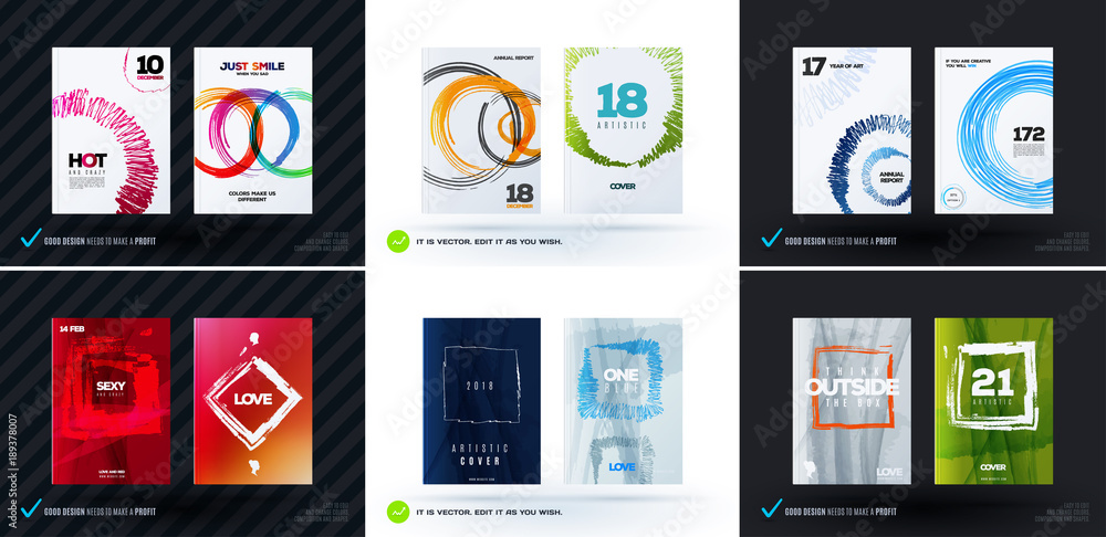 Set of abstract design vector, template cover, poster, flyer Set of abstract design vector, template cover, poster, flyer