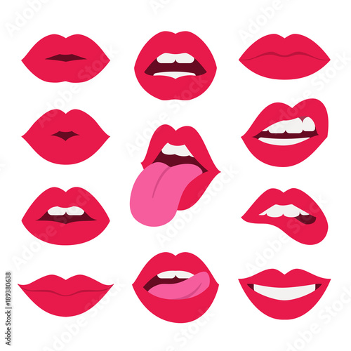 Wallpaper Mural Red lips collection