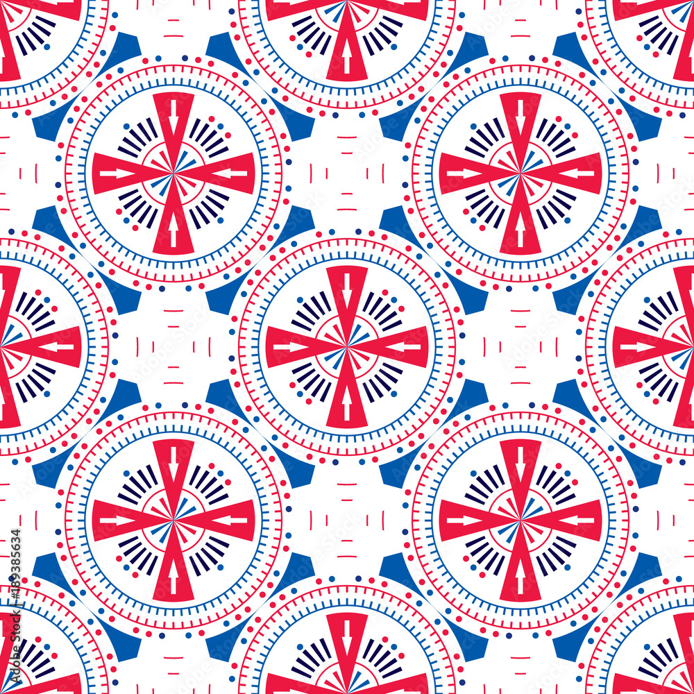 Abstract seamless pattern of various geometric shapes. Abstract seamless pattern of various geometric shapes.