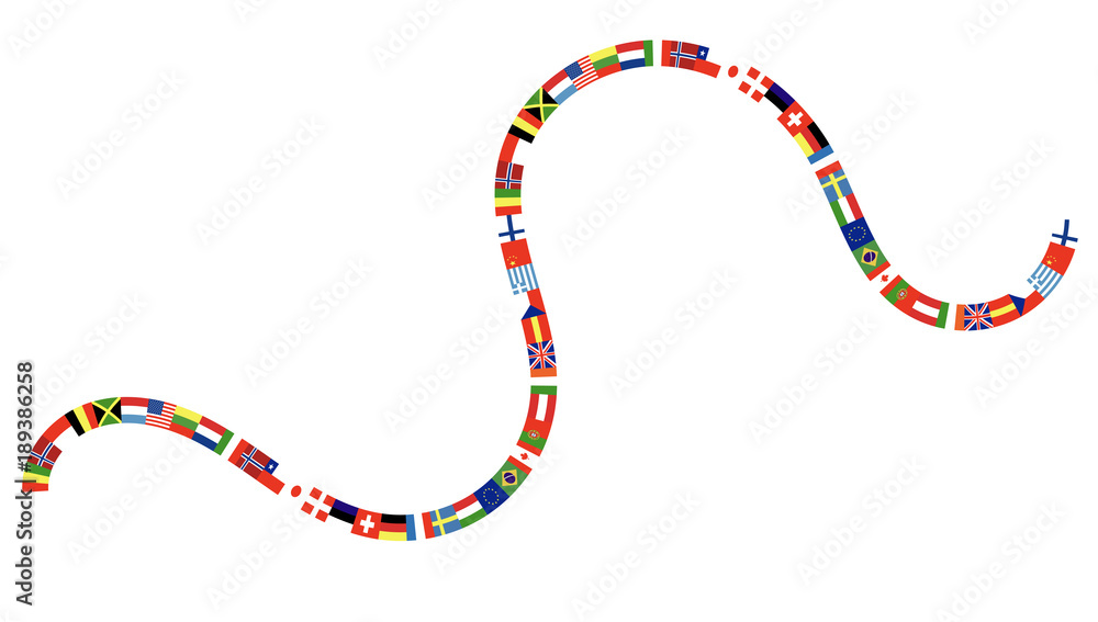 Naklejka premium nastro, bandiere, europa, lingue