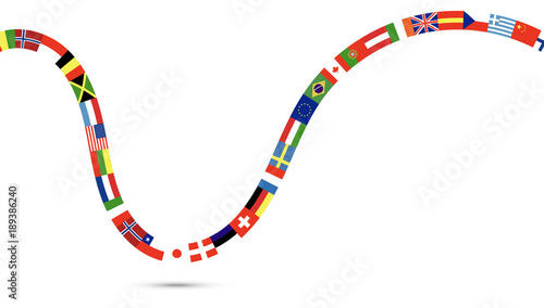 nastro, bandiere, europa, lingue