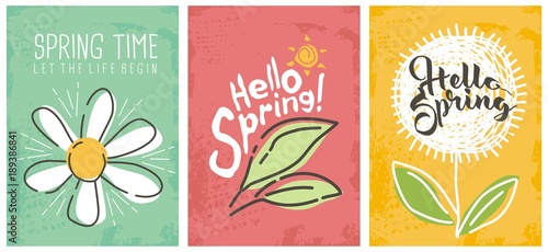 Hello spring seasonal banners collection photo