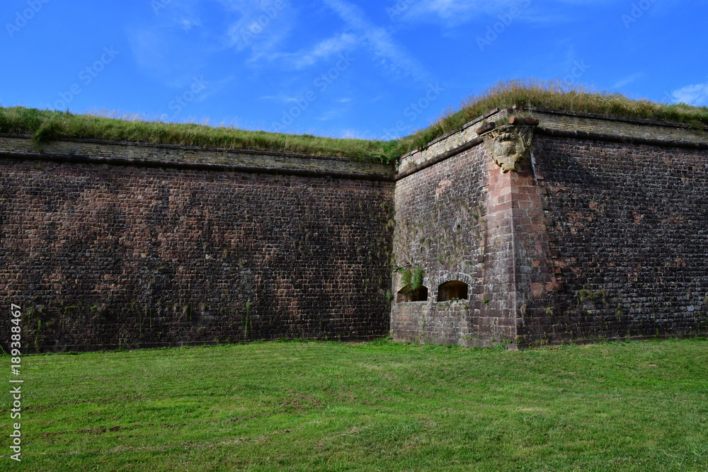 Neuf Brisach, France - july 23 2016 : fortification in summer
