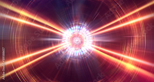 Abstract lens flare space or time travel concept background. 3d Illustration photo