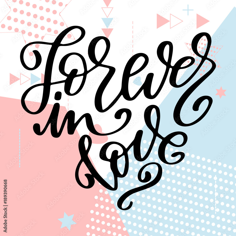 Hand drawn poster with love elements. Brush calligraphy. Happe Valentines Day. Vector illustration Hand drawn poster with love elements. Brush calligraphy. Happe Valentines Day. Vector illustration