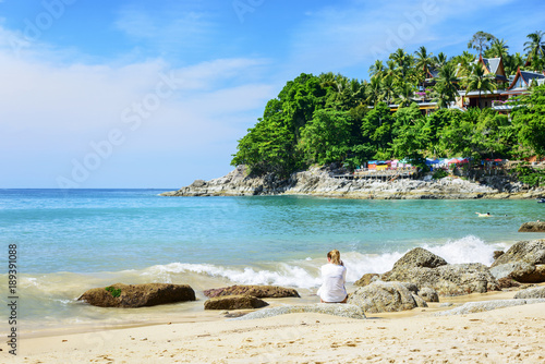 Fototapeta Naklejka Na Ścianę i Meble -  Laem Singh Beach, Located in Phuket, Thailand.