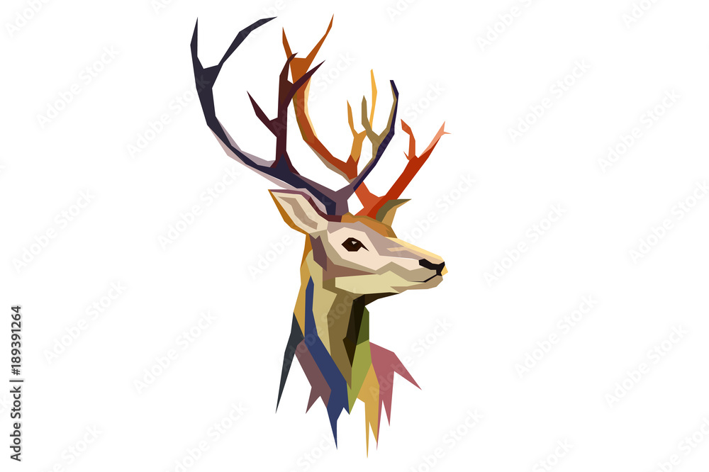 Low Poly deer Stock-Vektorgrafik | Adobe Stock