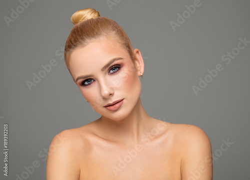 Beautiful face of female model