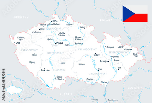 Czech Republic Map - detailed vector illustration