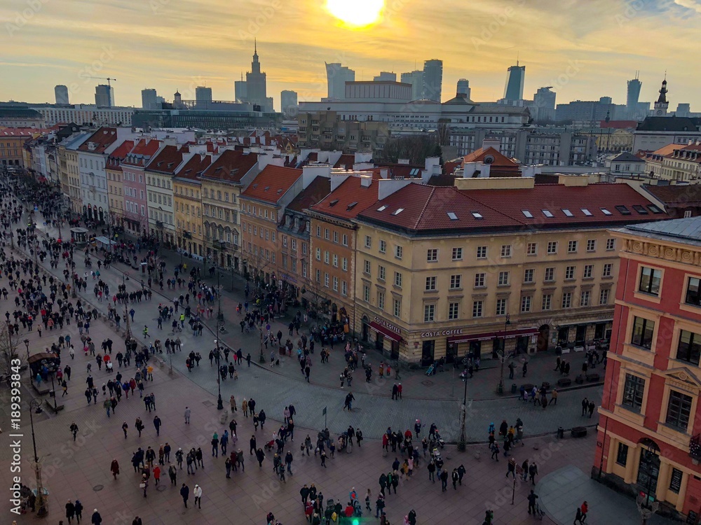 panorama Warszawy - obrazy, fototapety, plakaty 