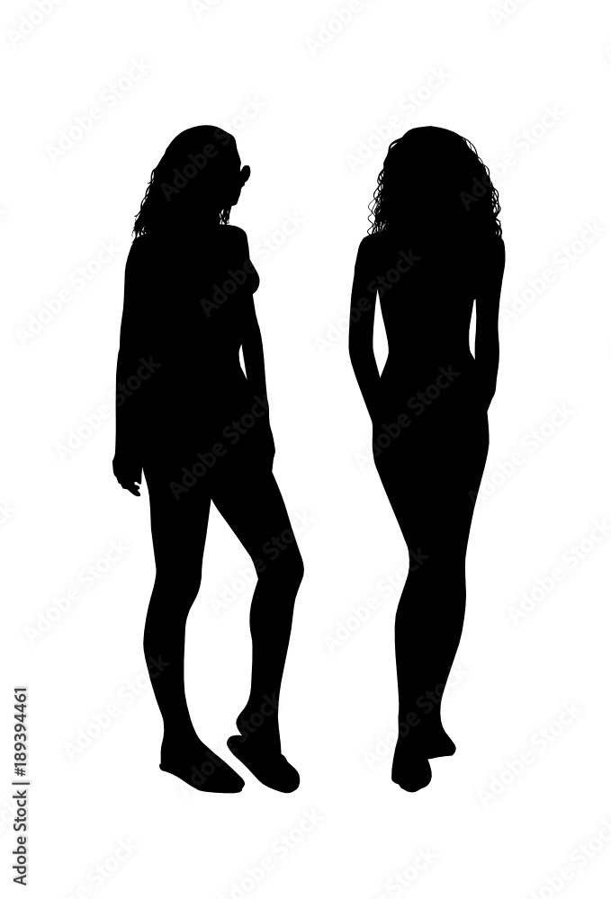 Two woman silhouettes