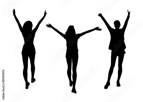 Joy woman silhouettes