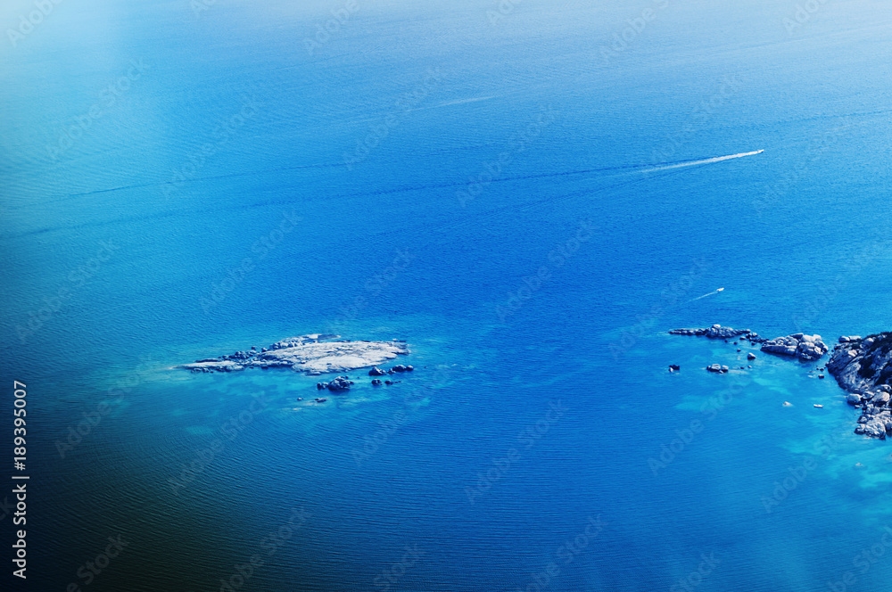 aerial View of coast of San Teodoro, Sardinia