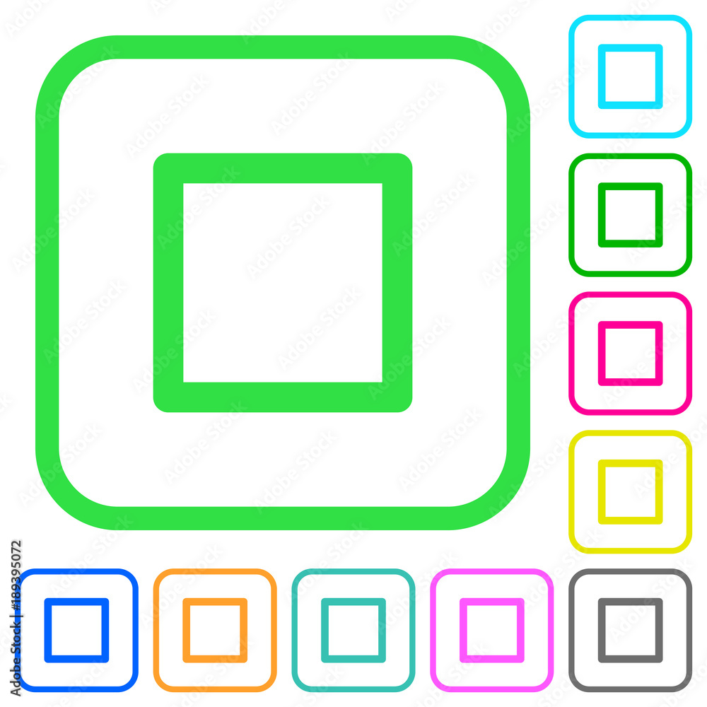 Media stop vivid colored flat icons Media stop vivid colored flat icons
