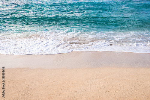 beautiful ocean wave on sandy beach of Sunset Beach in Oahu, Hawaii, background