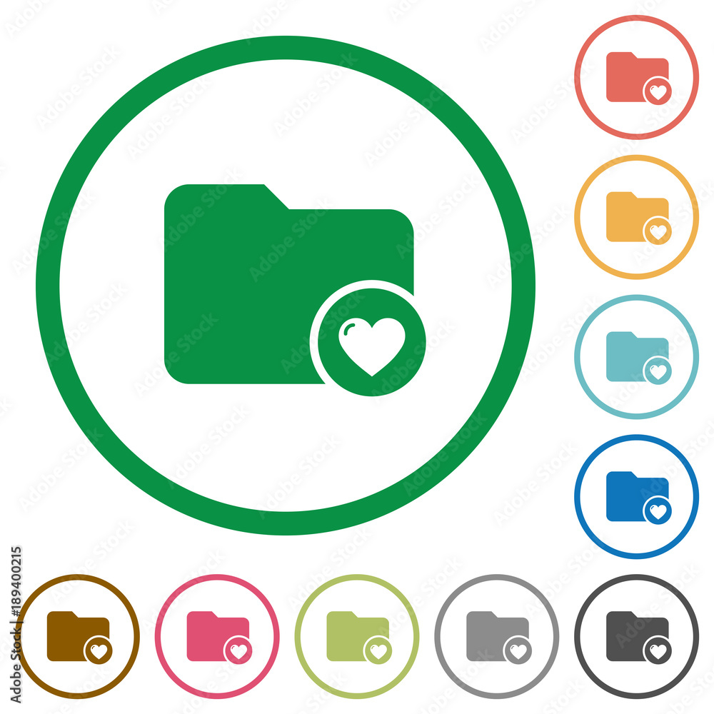 Favorite directory flat icons with outlines Favorite directory flat icons with outlines