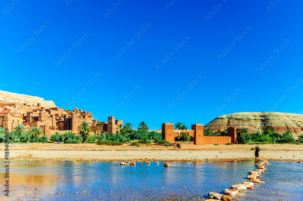 View on Oaisis Ait Ben Haddou in Morocco