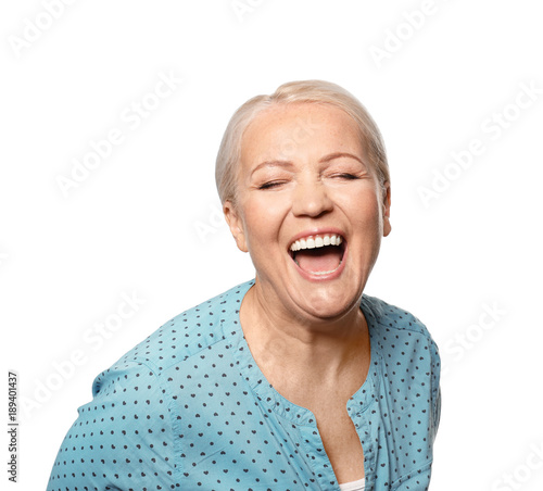 Portrait of laughing mature...