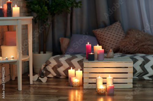 Cozy room decorated with bu...