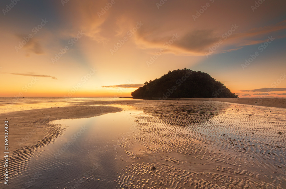 Great Ray of light with reflection. sunset seascape at Kudat, Sabah Malaysia. Great Ray of light with reflection. sunset seascape at Kudat, Sabah Malaysia.