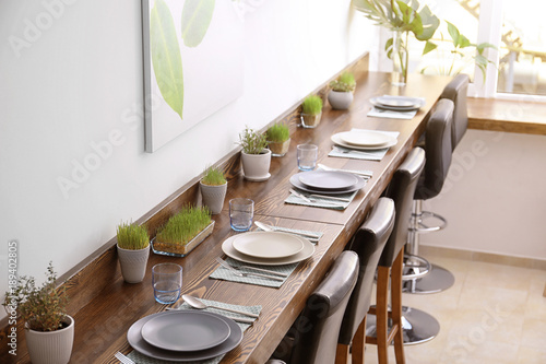 Table setting in vegetarian...