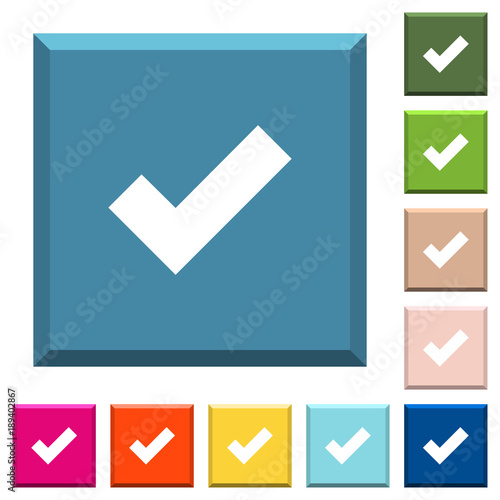 Ok white icons on edged square buttons