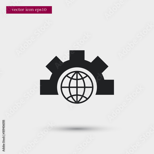 Globe icon simple vector sign