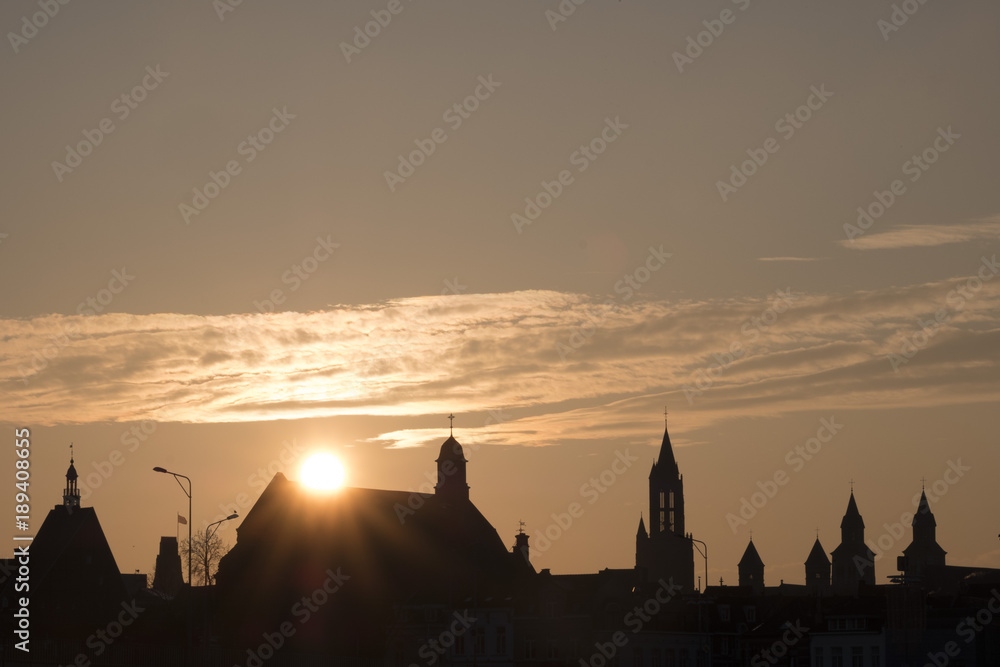 Obraz premium Skyliene van centrum Maastricht