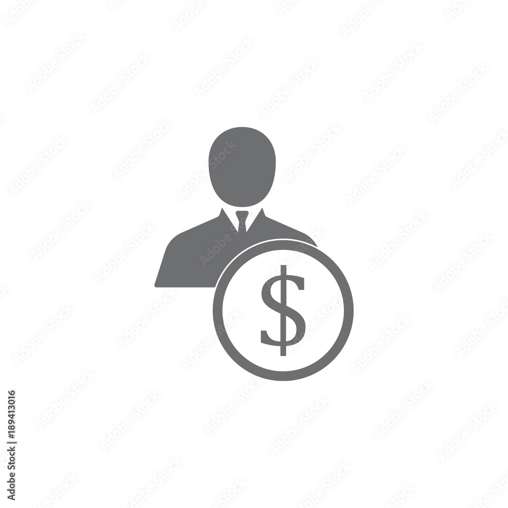 businessman with a dollar sign icon. Simple element illustration. Business icons universal for web and mobile businessman with a dollar sign icon. Simple element illustration. Business icons universal for web and mobile
