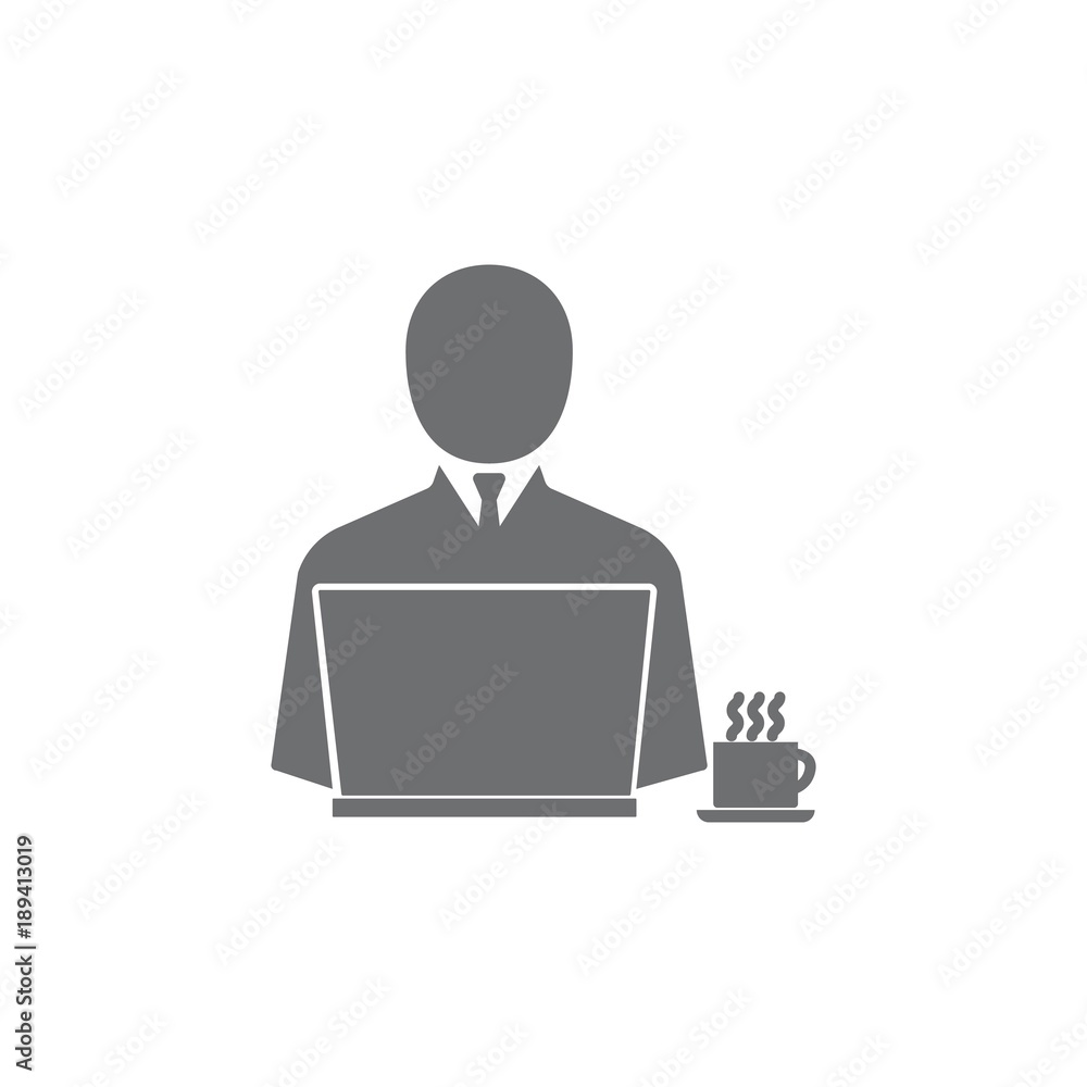 businessman lapta glass of tea icon. Simple element illustration. Business icons universal for web and mobile