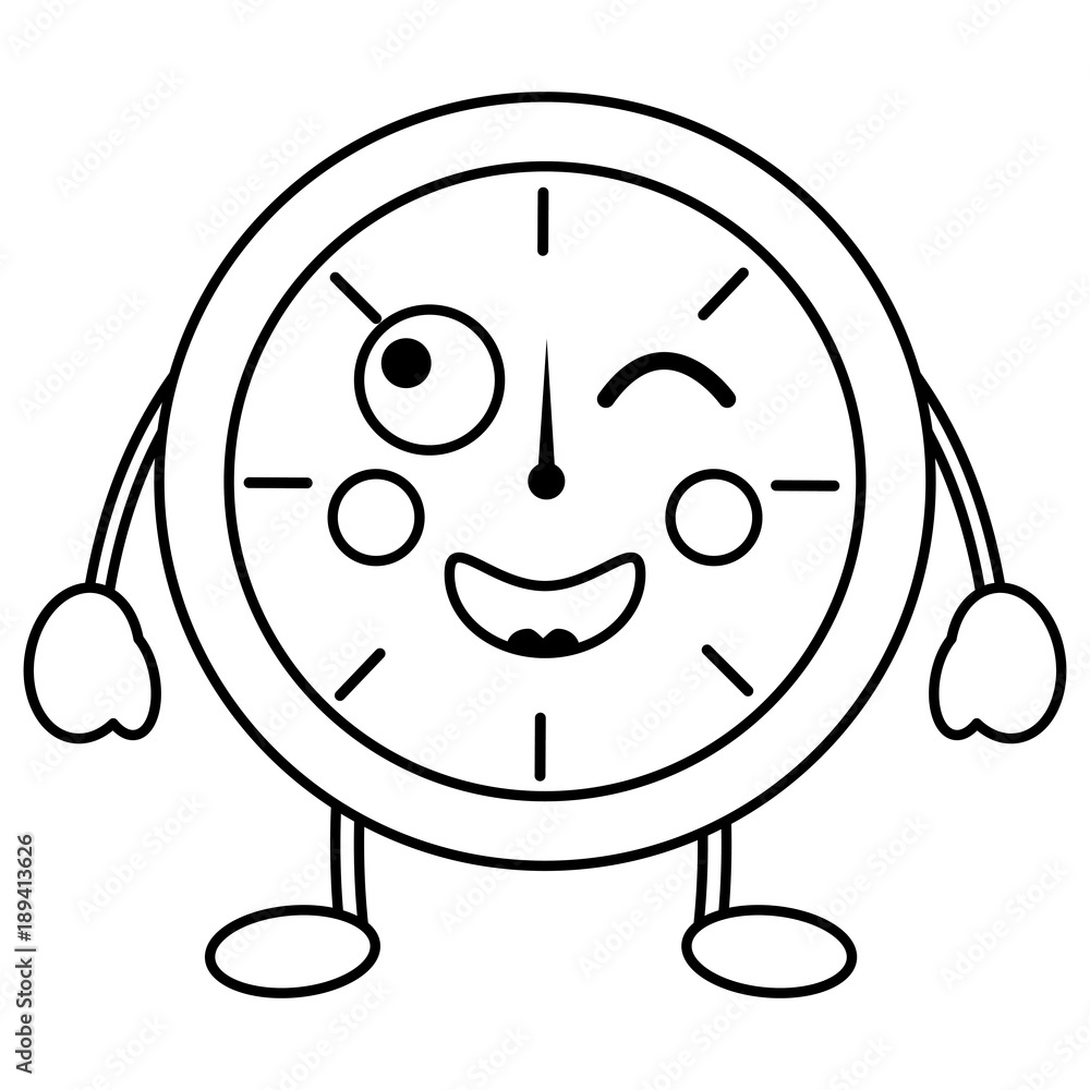 happy clock kawaii icon image vector illustration design happy clock kawaii icon image vector illustration design