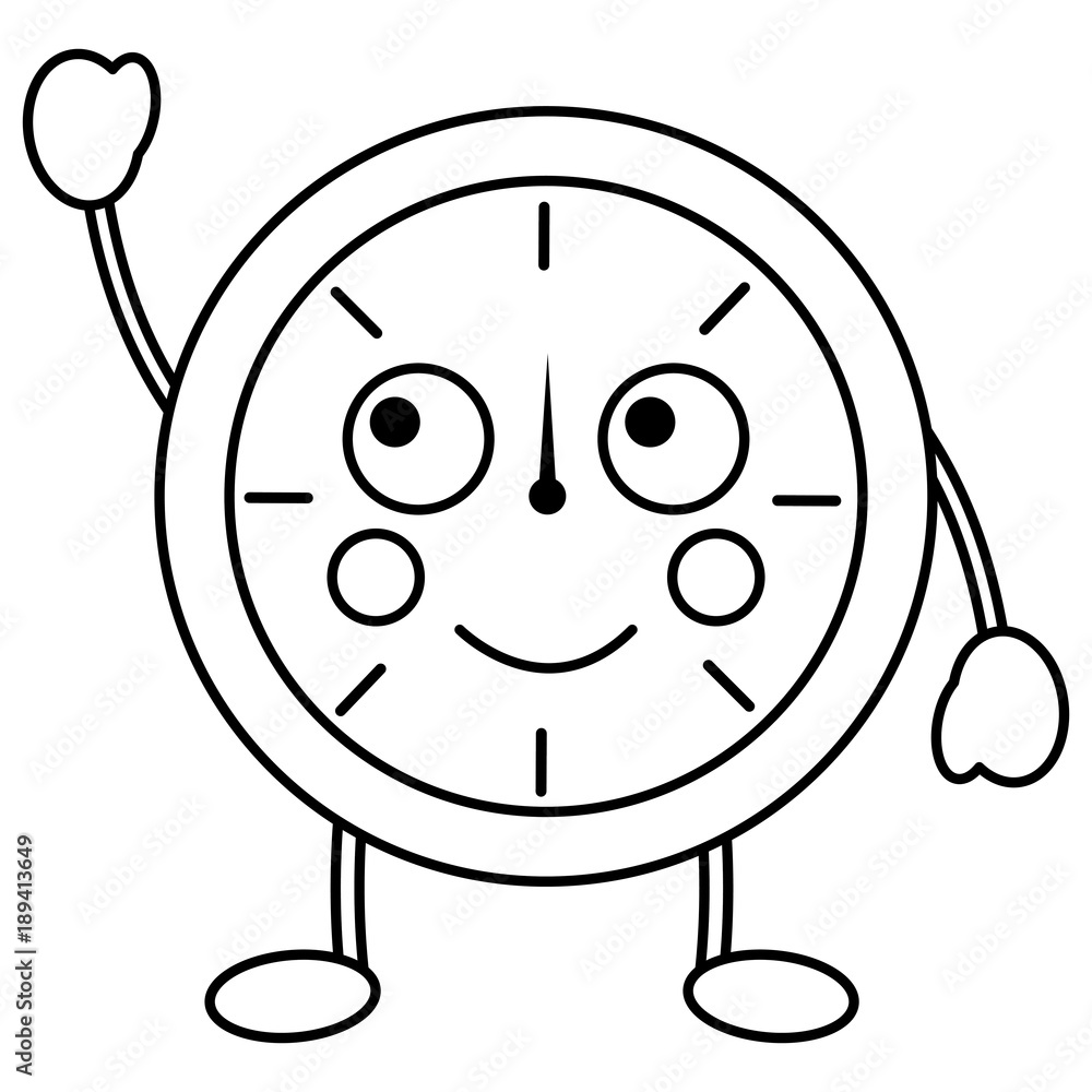 happy clock kawaii icon image vector illustration design happy clock kawaii icon image vector illustration design