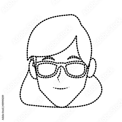 Young woman with sunglasses icon vector illustration graphic design