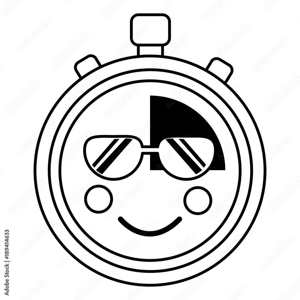 chronometer with sunglasses kawaii icon image vector iilustration design chronometer with sunglasses kawaii icon image vector iilustration design