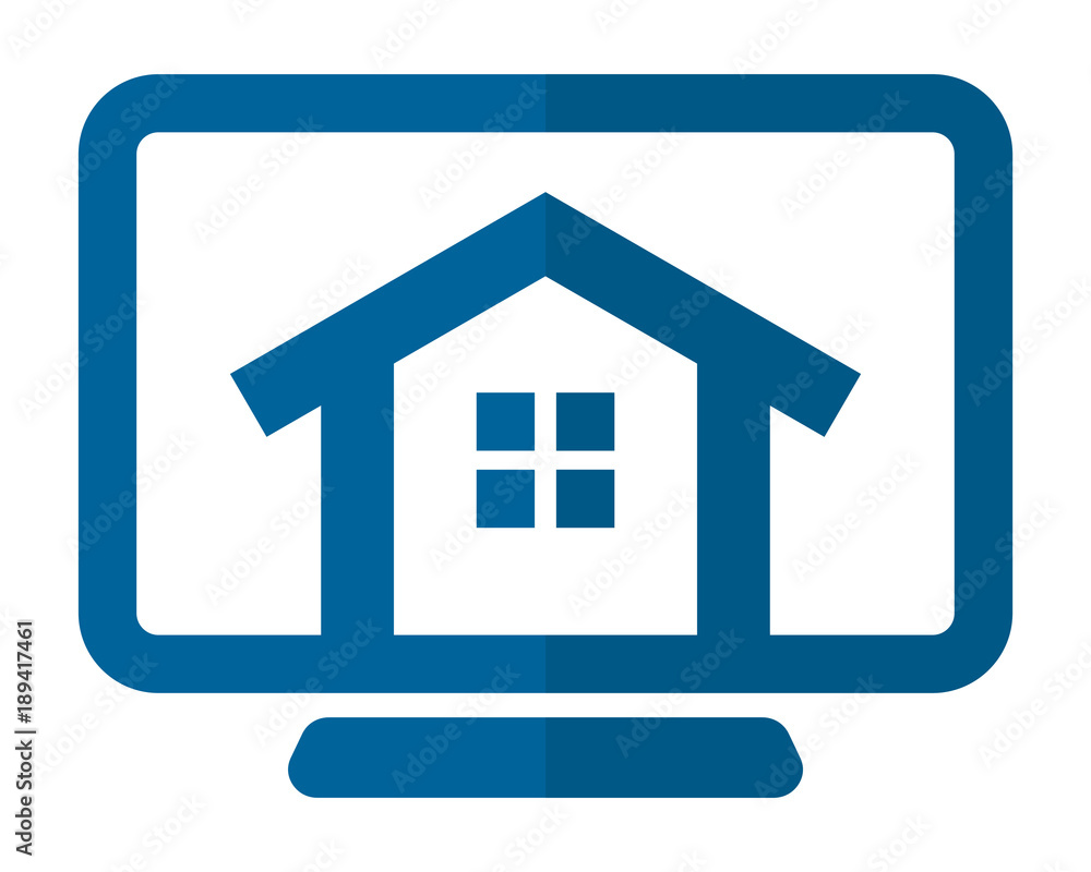monitor screen architecture home house real estate image vector icon logo symbol monitor screen architecture home house real estate image vector icon logo symbol