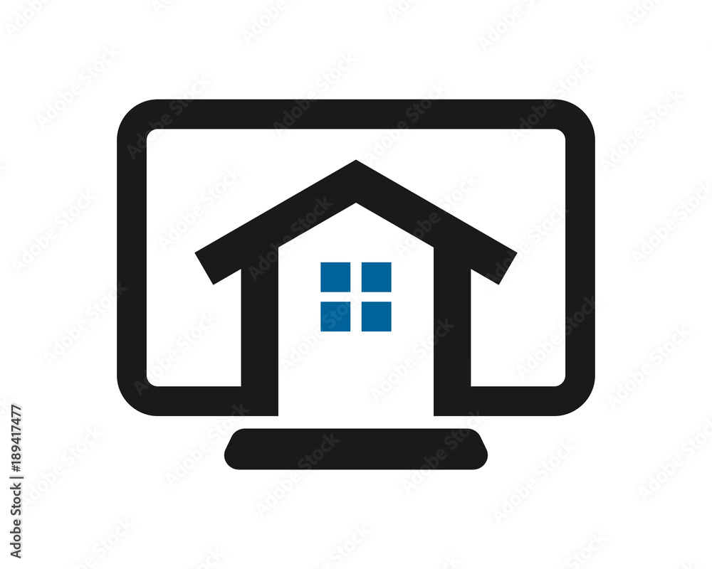 monitor screen architecture home house real estate image vector icon logo symbol monitor screen architecture home house real estate image vector icon logo symbol