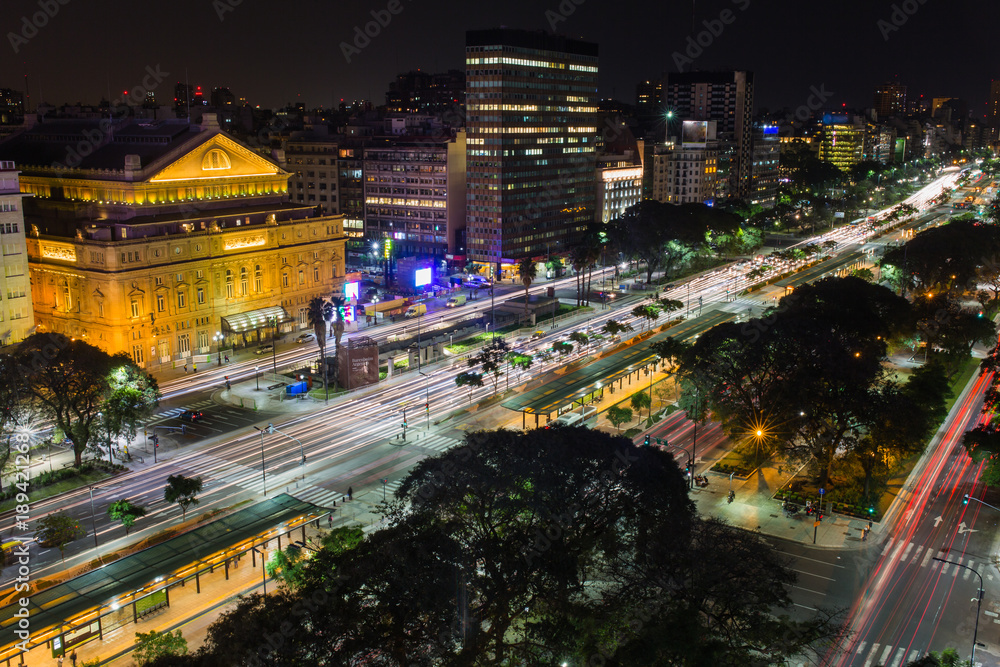 Noche en el corazón de Buenos Aires