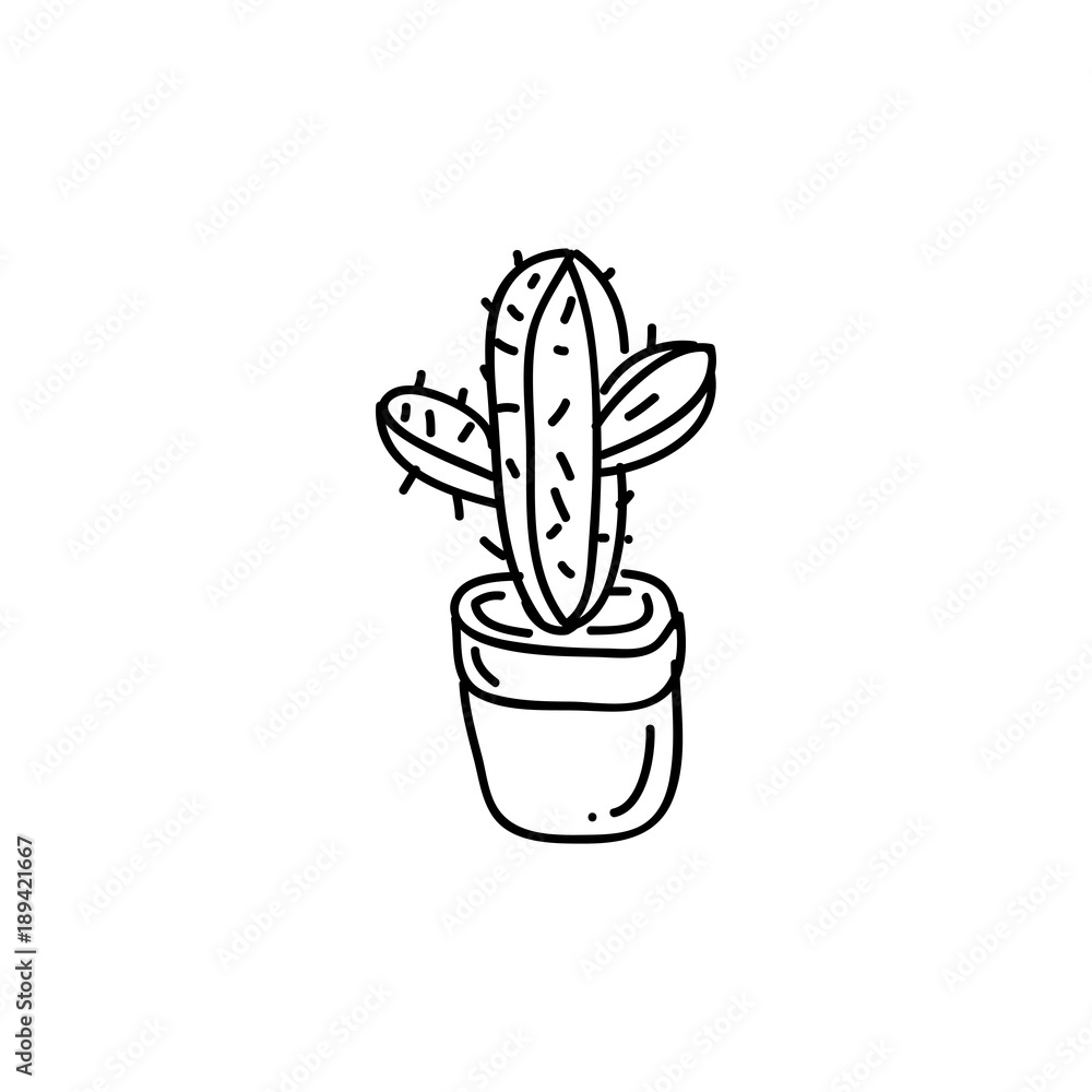 Cactus Logo Line Draw icon Cactus Logo Line Draw icon