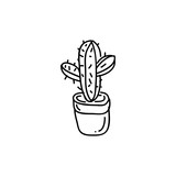 Cactus Logo Line Draw icon