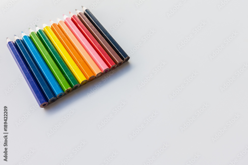 colored pencils isolated on white background colored pencils isolated on white background