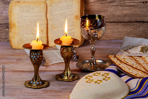 Shabbat Shalom - Traditional Jewish Sabbath ritual photo