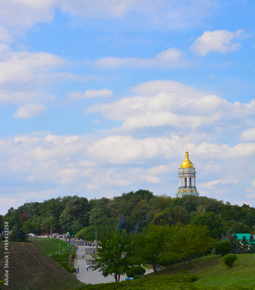 Beautiful golden dome on the sky background