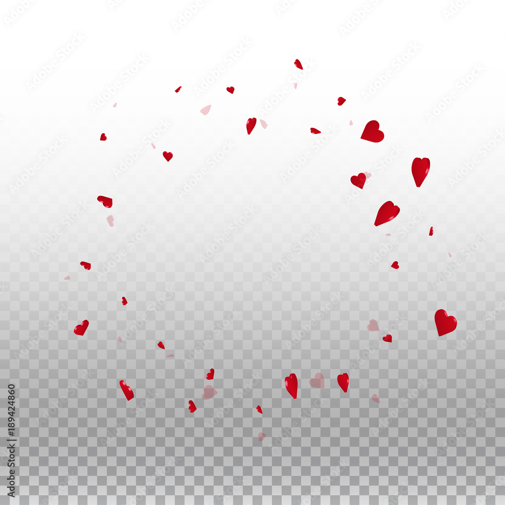3d hearts valentine background. Round scattered frame on transparent grid light background. 3d hearts valentines day popular design. Vector illustration. 3d hearts valentine background. Round scattered frame on transparent grid light background. 3d hearts valentines day popular design. Vector illustration.