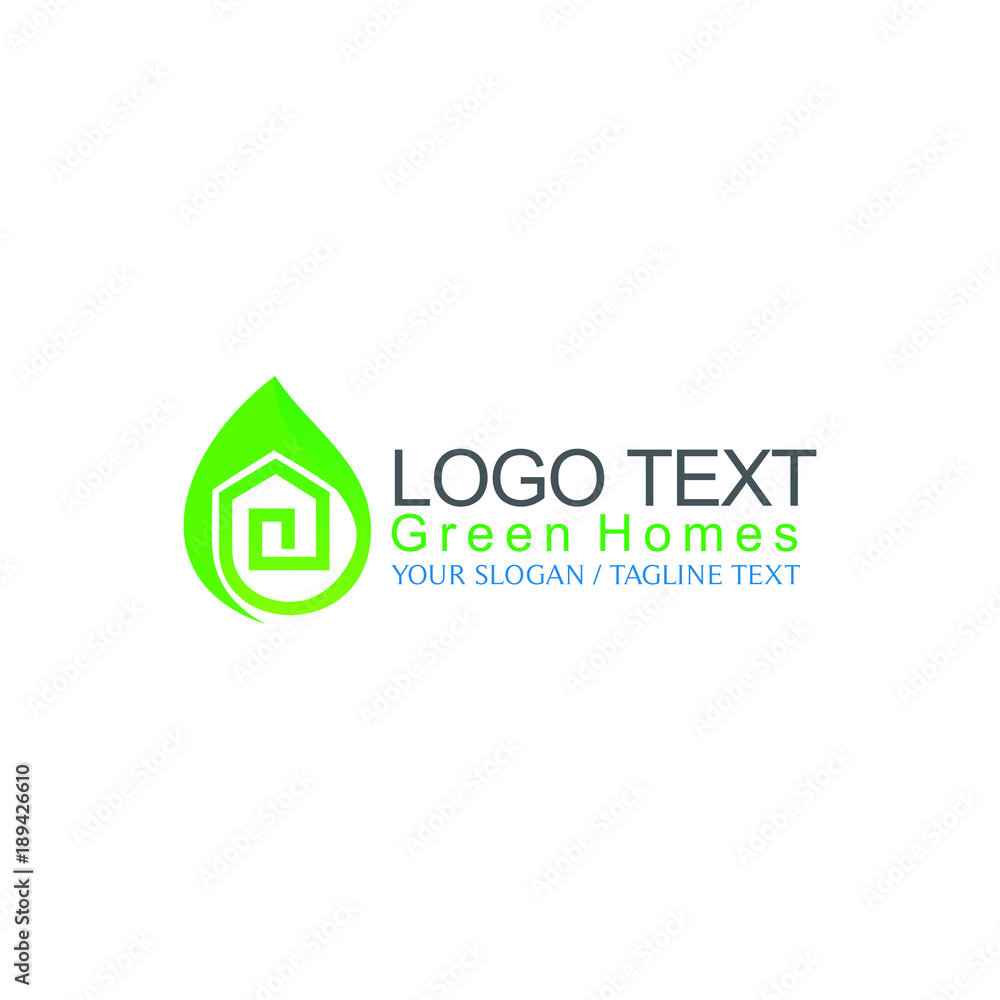 green house logo for green home builder company and concept green house logo for green home builder company and concept