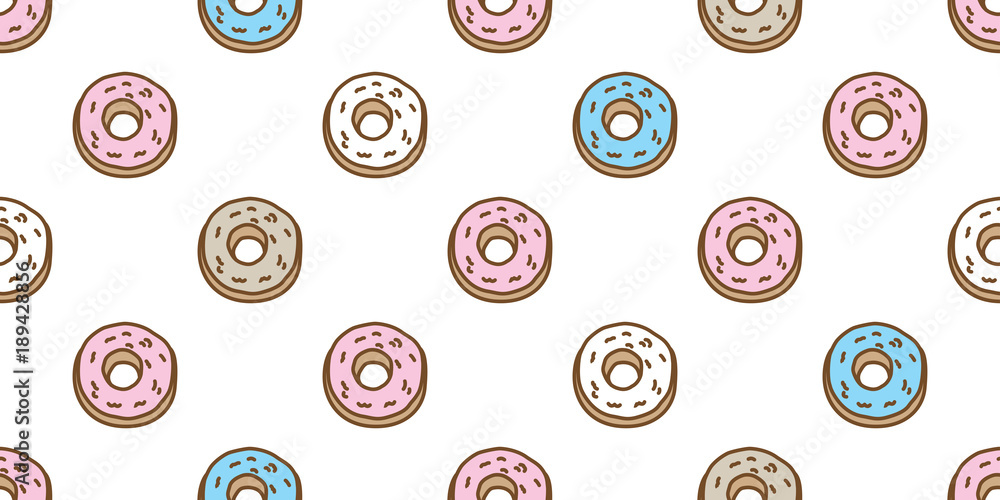 Donuts Seamless Pattern vector cake isolated background wallpaper doodle  Stock Vector | Adobe Stock