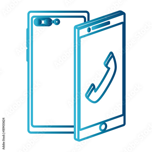 Smartphone frontview and backview icon vector illustration graphic design