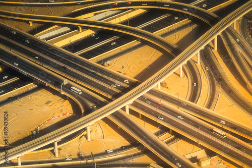 Highway road intersection in Downtown Burj Dubai