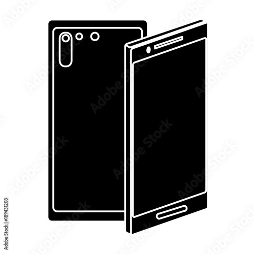 Smartphone frontview and backview icon vector illustration graphic design