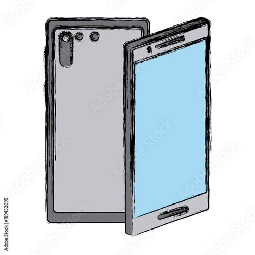 Smartphone frontview and backview icon vector illustration graphic design